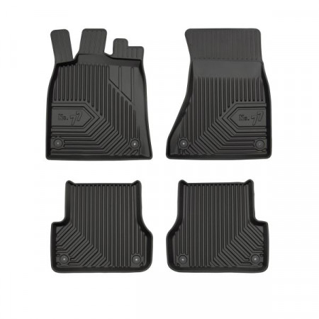 Conjunto de tapetes de borracha Tapetes TPE 4 condutas No. 77 conjunto dianteiro/traseiro cor preto AUDI A6 ALLROAD C7 A6 C7 11.10-09.18 Versão sedan / station wagon: AWD/4WD / FWD FROGUM FRG77407459