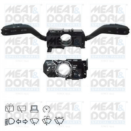 Interruptor da coluna de direção Interruptor combinado sob o controle do computador do volante Indicadores luminosos do limpador SEAT IBIZA IV IBIZA IV SC IBIZA IV ST SKODA FABIA II ROOMSTER ROOMSTER PRAKTIK 07.90-08.15 MEAT & DORIA MD23530