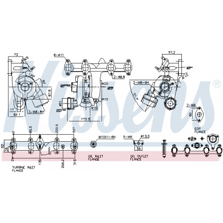 Nou Turbocompresor cu set de garnituri potriveste FORD GALAXY I SEAT ALHAMBRA CORDOBA IBIZA III SKODA FABIA VW POLO SHARAN 19D 0202 0310 NISSENS 93124