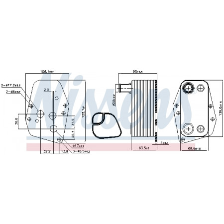 Ölkühler, Motoröl Ölkühler BMW 1 E87 3 E46 3 E90 3 E91 5 E39 5 E60 5 E61 X3 E83 2.0D 04.98-06.12 NISSENS NIS 90904