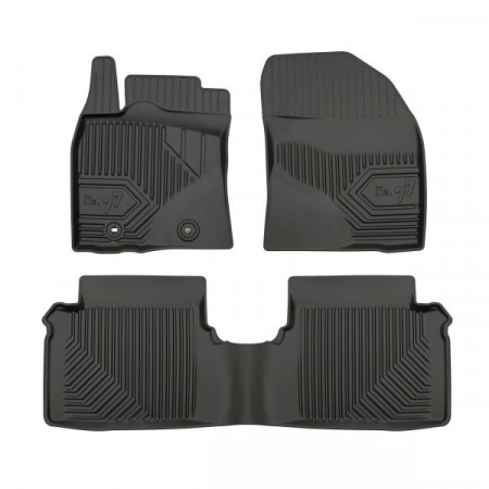 Set covorase cauciuc Floor mats TPE 3 pcs ducts No. 77 front/rear set colour neagra TOYOTA AVENSIS 11.08-10.18 FROGUM FRG77407398