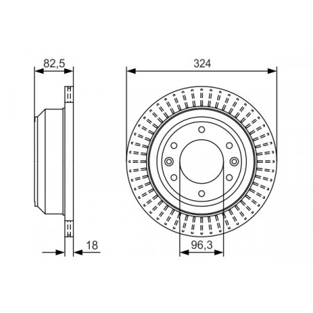 Disque de frein Arrière Droit/Gauche HYUNDAI H-1 CARGO H-1 TRAVEL 2.5D 02.08- BOSCH 0 986 479 U29