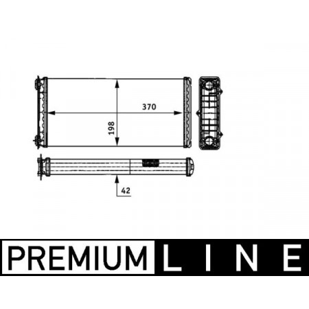 Warmteradiator 370x189x42mm DAF 65 CF 75 CF 85 CF 95 XF CF 85 XF 95 MX265-XF355M 01.97-05.13 MAHLE AH 117 000P