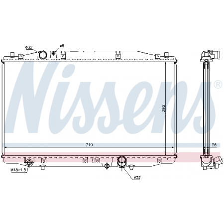 Kühler, Motorkühlung Motorkühler mit den ersten passenden Elementen HONDA ACCORD VII 2.2D NISSENS NIS 68131