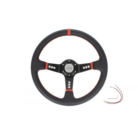 Echipament interior Kierownica ProRacing 5125 Nine Holes.  Srednica: 35 cm Odsadzenie: 8cm  material: aluminium i skora ekologiczna. Kierownica sportowa wykonana z wysokiej jakosci materialow. SPEEDMAX PP-KR-004