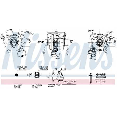 Turbocharger New with gasket set IVECO DAILY III RVI MASCOTT 2.8D 05.99-07.07 NISSENS NIS 93247
