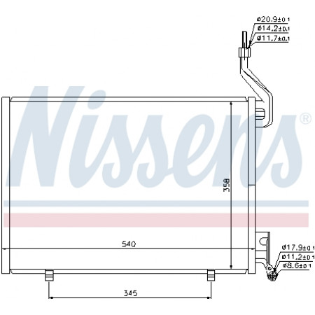 Condensor, airconditioning Nissens Radiateur klim.FORD FIESTA TDCI 1.6 08 - NISSENS NIS 940107