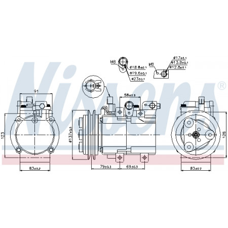 Compressor, ar condicionado Compressor de ar condicionado HYUNDAI H-1 / STAREX 2.4/2.5D 06.97-12.07 NISSENS NIS 89282