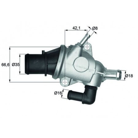 Thermostat, liquide de refroidissement Thermostat du système de refroidissement 88C dans le boîtier ALFA ROMEO 145 146 147 156 SPIDER FIAT BARCHETTA COUPE PUNTO STILO LANCIA DELTA II LYBRA 1.6-3.0 04.95-03.12 MAHLE TI 125 88