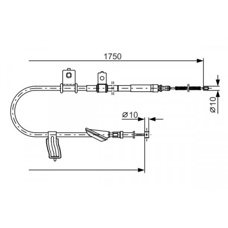 Cavo freno di stazionamento Cavo freno a mano Posteriore sinistro 1750mm SUBARU LEGACY IV OUTBACK 2.0-3.0 09.03-12.09 BOSCH 1 987 482 352