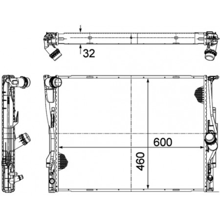 Radiateur, refroidissement du moteur Radiateur moteur Automatique BMW 1 E81 1 E82 1 E87 1 E88 3 E90 3 E91 3 E92 3 E93 3 F30 F80 X1 E84 Z4 E89 2.0-4.0 MAHLE CR 1711 000P