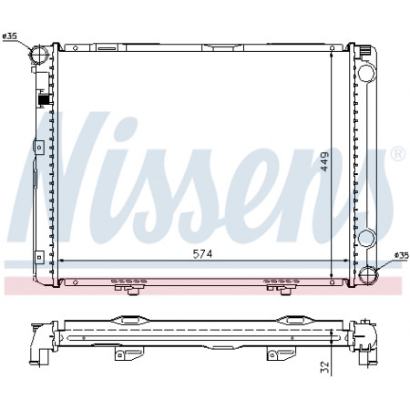 Kühler, Motorkühlung Motorkühler MERCEDES 190 W201 2.3 NISSENS NIS 62732A