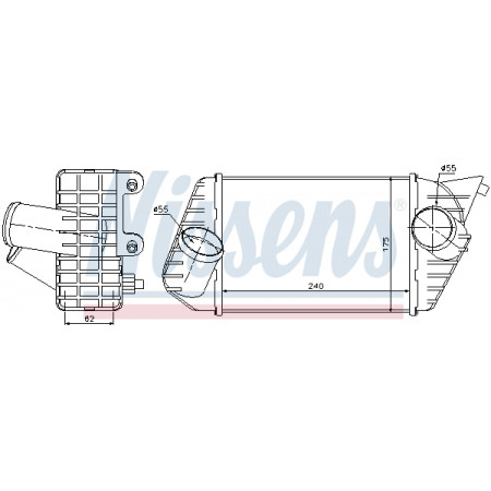 Intercooler, compresseur FIAT refroidisseur d'air 01 - 1.9 JTD Diesel MA / C + / - A / A NISSENS NIS 96700