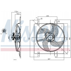 Ventilador, radiador Ventilador do radiador com caixa FORD KA 1.3/1.6 09.96-11.08 NISSENS NIS 85027