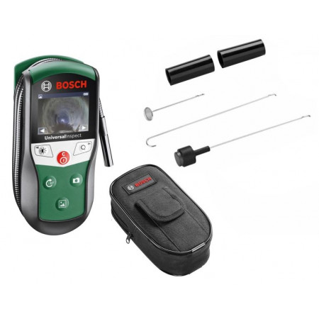 Dispositivo de inspección inalámbrico BOSCH Zielony Universal Inspect Akumulatorowa cámara inspekcyjna endoscopio z zastewem aksesoriowIP67 srednica Glowicy 8mm wyswietlacz 320 x 240 px BOSCH 0 603 687 000