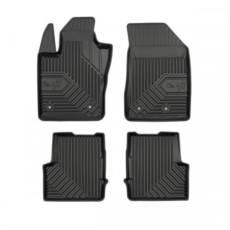 Juego de alfombrillas de goma Alfombrillas TPE 4 uds. Conductos No. 77 conjunto delantero/trasero color negro FIAT 500X JEEP RENEGADE 07.14- FROGUM FRG77408494