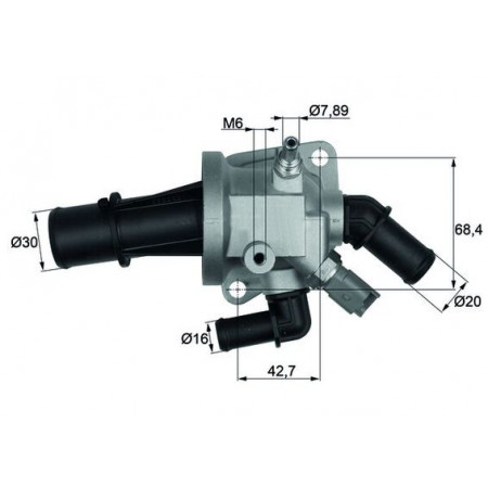Termostato, líquido de refrigeração Sistema de refrigeração do termostato 88C na caixa FIAT 500 500 C DOBLO/MINIVAN IDEA PALIO PANDA PUNTO FORD KA LANCIA MUSA YPSILON 1.3D 06.03- MAHLE TI 164 88