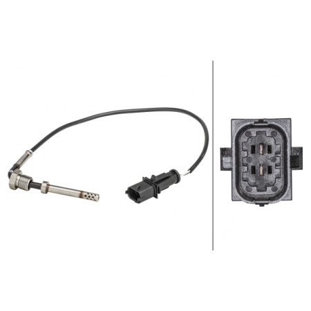 Sensor, exhaust gas temperature Exhaust temperature sensor before DPF ALFA ROMEO 159 BRERA SPIDER 1.9D/2.4D 09.05-12.12 HELLA 6PT358 181-201