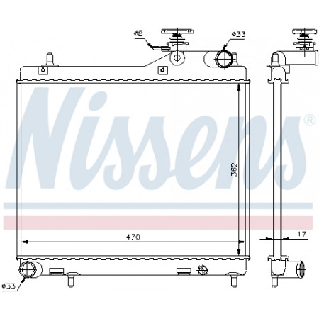 Kühler, Motorkühlung Motorkühler HYUNDAI ACCENT II 1.5D NISSENS NIS 67049