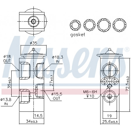 Expansion valve, climate Air conditioning valve BMW Z4 E89 2.0/2.5/3.0 02.09-08.16 NISSENS NIS 999379