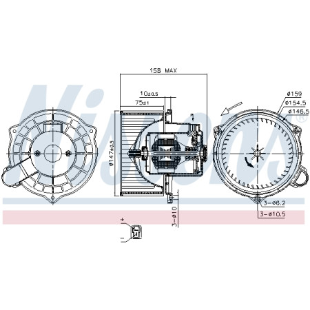 Ventilador, habitáculo Ventilador de ar HYUNDAI ACCENT II GETZ 1.1-1.6 01.00-12.10 NISSENS NIS 87234