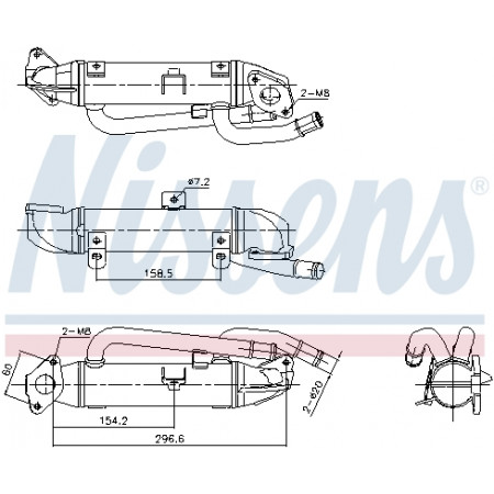 Radiateur, uitlaatgasrecirculatie Uitlaatgasradiator AUDI A4 B6 A4 B7 SKODA SUPERB I VW PASSAT B5.5 1.9D/2.0D 12.03-03.09 NISSENS NIS 989414