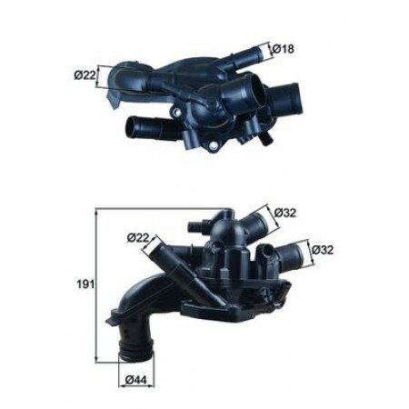 Termostato, refrigerante Termostato del sistema de refrigeración 105C MINI R56 R57 R58 R59 CLUBMAN R55 CLUBVAN R55 COUNTRYMAN R60 PACEMAN R61 1.6 09.06-10.16 MAHLE TM 46 105