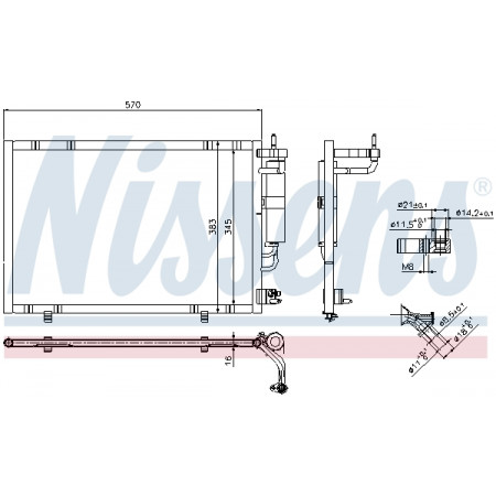 Condensor, airconditioning Condensor airco met droger FORD FIESTA VI 1.25-1.6 06.08- NISSENS NIS 940277