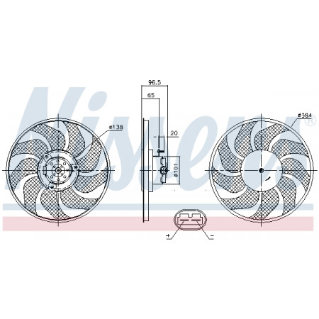 Ventilateur, radiateur Ventilateur de radiateur NISSAN INTERSTAR OPEL MOVANO RENAULT MASTER II MASTER PRO 1.9D-3.0D 07.98- NISSENS NIS 85704