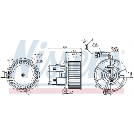 Ventilador habitáculo Ventilador de aire MERCEDES C T-MODEL S204 C W204 E A207 E C207 E T-MODEL S212 E W212 GLK X204 SLS AMG C197 SLS AMG R197 1.6-Eléctrico 01.07- NISSENS NIS 87109