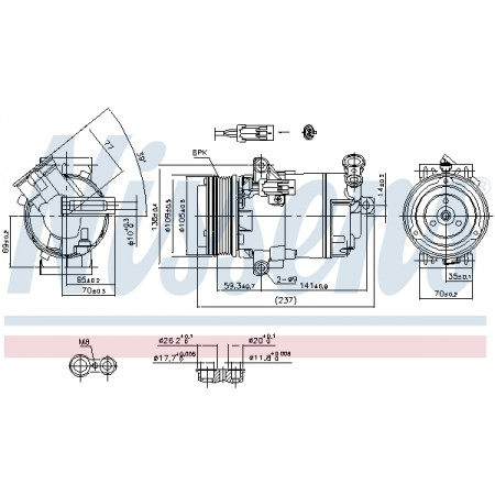 Compressore climatizzatore Compressore climatizzatore OPEL ASTRA H ASTRA H GTC ASTRA H/KOMBI ZAFIRA B ZAFIRA B/MINIVAN 1.9D 04.04-04.15 NISSENS NIS 890006