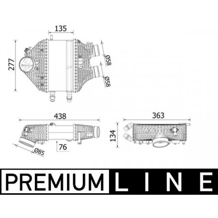 Intercooler, compressore Intercooler BMW 2 F22 F87 3 F30 F80 4 F32 F82 4 F33 F83 3.0 03.14- MAHLE CI 618 000P