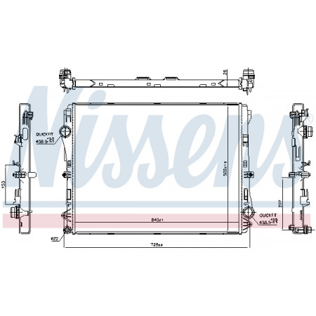 Kühler, Motorkühlung Motorkühler MERCEDES CLS C257 E A238 E ALL-TERRAIN S213 E C238 E T-MODEL S213 E W213 GLC C253 GLC X253 2.0H NISSENS NIS 606301
