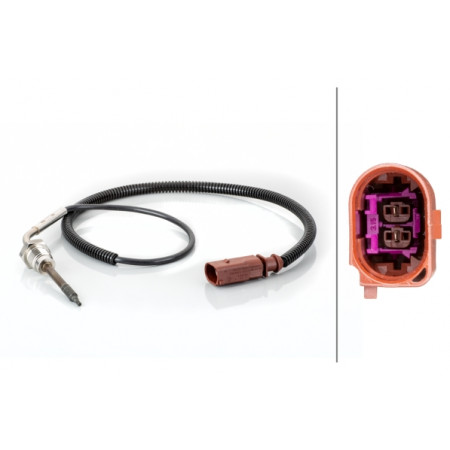Sensor, temperatura de los gases de escape Sensor de temperatura de escape antes del DPF AUDI A4 B7 BMW X5 E70 2.7D/3.0D 11.04-03.10 HELLA 6PT014 494-821