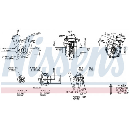 Turbocompresseur Neuf avec jeu de joints HYUNDAI ELANTRA III HIGHWAY SANTA FE I TRAJET TUCSON KIA SPORTAGE II 2.0D 03.01- NISSENS NIS 93223