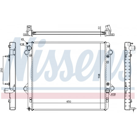 Radiateur, refroidissement du moteur Radiateur moteur Automatique/Manuel TOYOTA LAND CRUISER PRADO 3.0D NISSENS NIS 646805