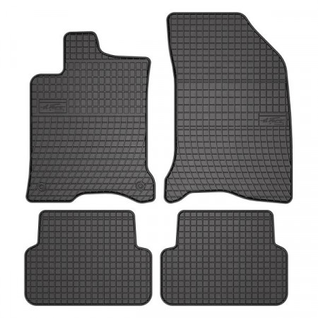 Set of floor mats Rubber 4 pcs BASIC front/rear set color black RENAULT LAGUNA II 03.01-12.07 Liftback FROGUM MMT A040 0756