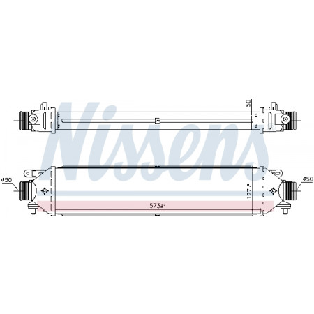 Interkoeler, compressor Interkoeler ALFA ROMEO GIULIETTA FIAT DOBLO DOBLO CARGO OPEL COMBO TOUR COMBO/MINIVAN 1.3D/1.6D 02.12- NISSENS NIS 961464