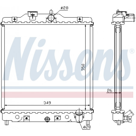 Radiateur, refroidissement du moteur Radiateur moteur avec les premiers éléments appropriés HONDA CIVIC V CIVIC VI CRX III HR-V 1.3-1.6 NISSENS NIS 63310A