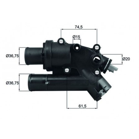 Thermostat, Kühlmittel Kühlsystemthermostat 83C im Gehäuse CITROEN C-CROSSER C-CROSSER ENTERPRISE C5 II C5 III C6 C8 FIAT ULYSSE FORD GALAXY II MONDEO IV S-MAX JAGUAR XF I 2.0/2.2D 03.06- MAHLE TH 46 83