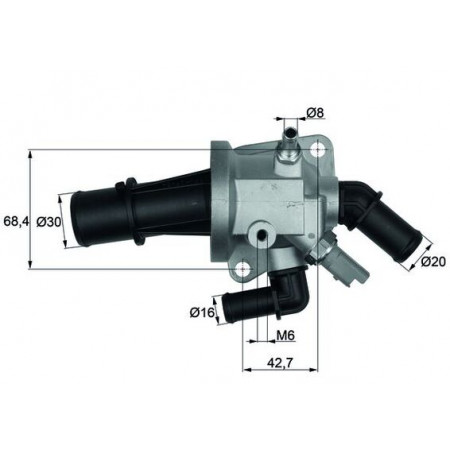 Thermostaat, koelvloeistof Koelsysteemthermostaat 88C in koffer OPEL AGILA COMBO TOUR COMBO/MINIVAN CORSA C MERIVA A TIGRA SUZUKI IGNIS II SWIFT III WAGON R+ 1.3D 06.03- MAHLE TI 153 88