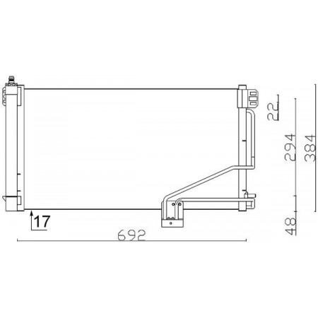 Condensator, climatizare A/C condenser with dryer  MERCEDES C CL203 C T-MODEL S203 C W203 CLC CL203 CLK A209 CLK C209 1.8-5.5 05.00-06.11 MAHLE AC 347 001S