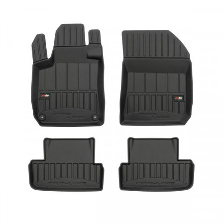 Rubber floor mats set Floor mats TPE 4 pcs ducts proLine 3D front/rear set color black PEUGEOT 308 II 09.13-06.21 Hatchback / Saloon FROGUM FRG 3D409026