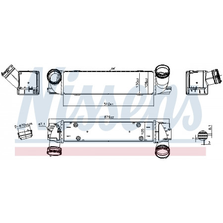 Intercooler, compressore Intercooler BMW 1 E82 1 E88 3 E90 3 E91 3 E92 3 E93 Z4 E89 3.0 03.06-08.16 NISSENS NIS 96336