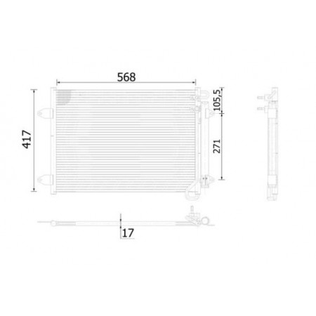 Condensator, climatizare A/C condenser with dryer  VW CC B7 PASSAT ALLTRACK B7 PASSAT B6 PASSAT B7 PASSAT B7/KOMBI 1.4-3.6 07.05-12.16 MAHLE AC 734 000S