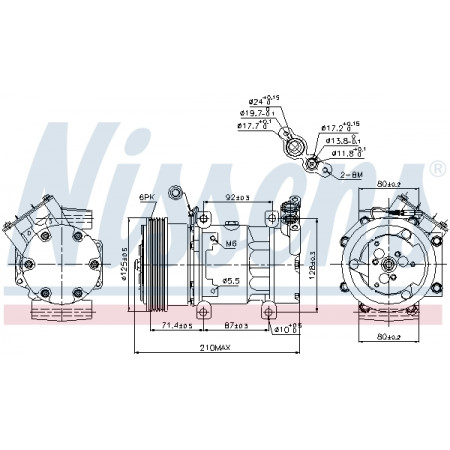 Compresor, aire acondicionado Compresor de aire acondicionado RENAULT CLIO II KANGOO KANGOO EXPRESS MEGANE I MEGANE I CLASSIC MEGANE I COACH MEGANE SCENIC SCENIC I 1.6/1.6CNG/1.6LPG 04.98- NISSENS NIS 89159