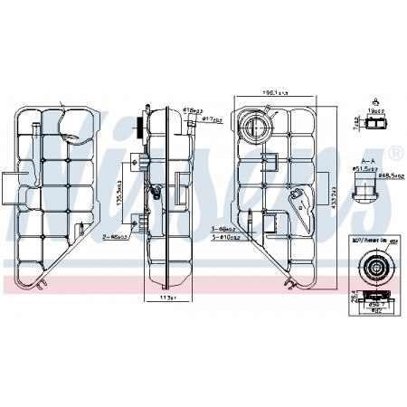 Vas de expansiune, racire Vas expansiune with plug MERCEDES M W163 02.98-06.05 NISSENS NIS 996182