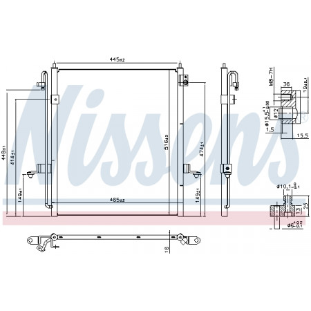 Condensor, airconditioning Condensor airco MITSUBISHI L200 / TRITON 2.5D 11.05-12.15 NISSENS NIS 940610