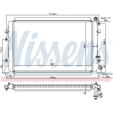 Intercooler, compresor Radiator motor Automat/Manual lichid intercooler SEAT ALTEA ALTEA XL LEON TOLEDO III VW TIGUAN 1.2/1.4/2.0D NISSENS NIS 65324