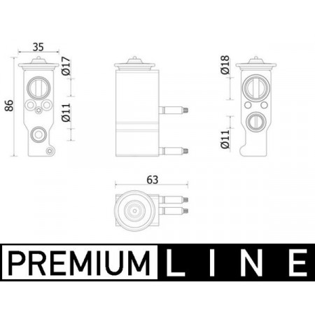 Expansion valve, climate Air conditioning valve DS DS 3 CITROEN C3 AIRCROSS II C3 III C4 CACTUS 1.2-1.6D 09.14- MAHLE AVE 143 000P